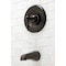 Kingston Brass Tub and Shower Faucet, Oil Rubbed Bronze, Wall Mount KB635NLTO - alternate 3
